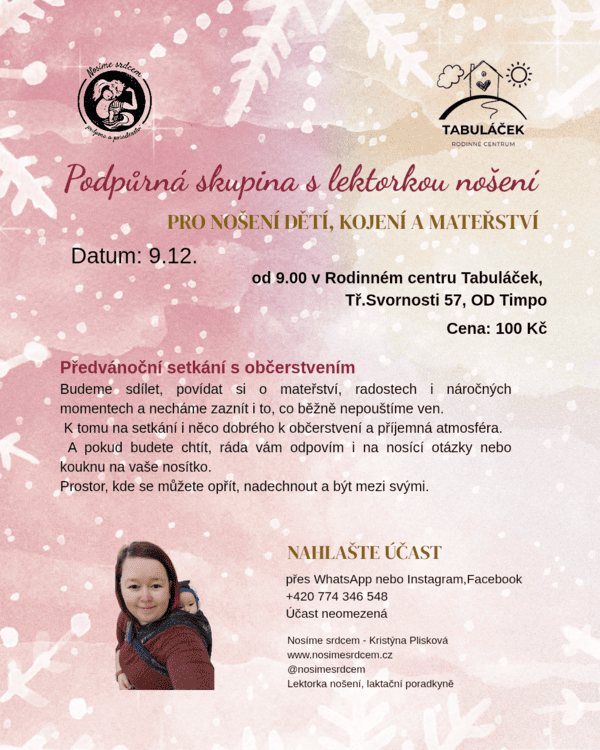 Pozvánka na podpůrné setkání, prosinec 2025